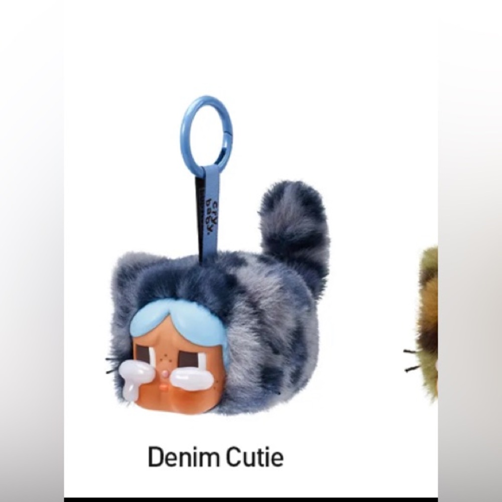 Wild but cutie crying cat plush pendant popmart  crybaby denim